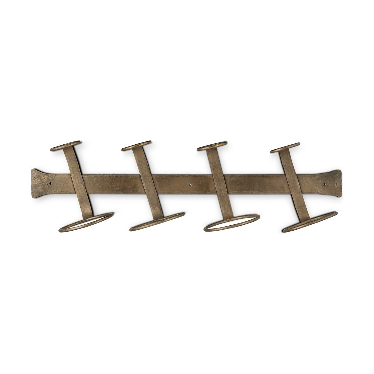 Shray Iron Wine Rack - Antique Brass