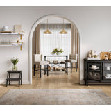 Shay Winged Counter Bar Stool - Stone with Black