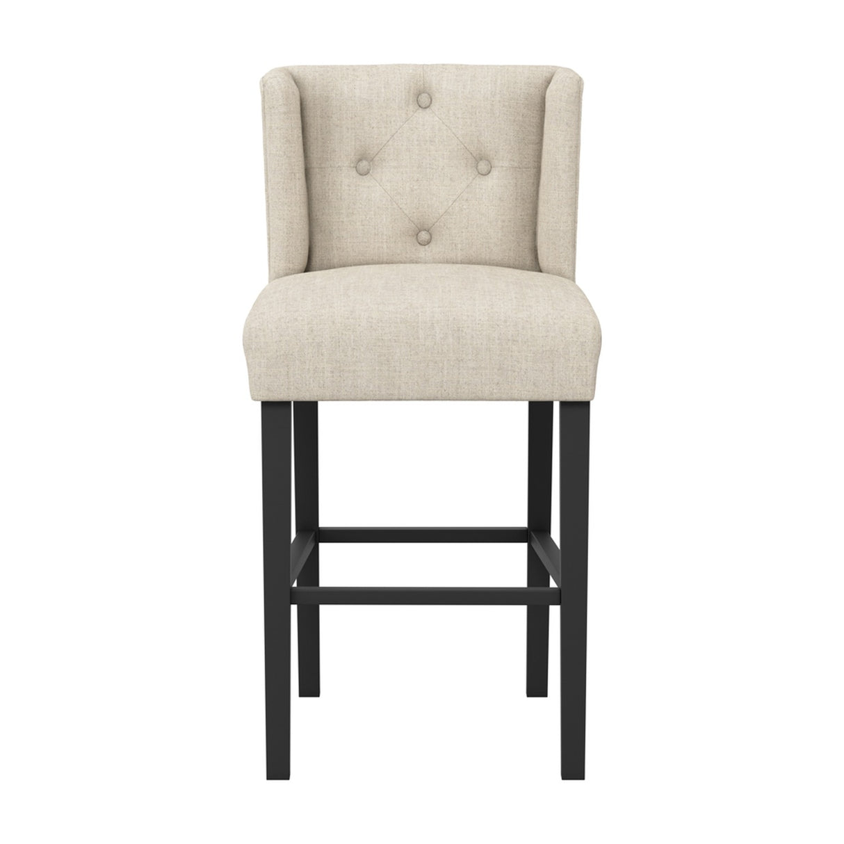 Shay Winged Counter Bar Stool - Stone with Black