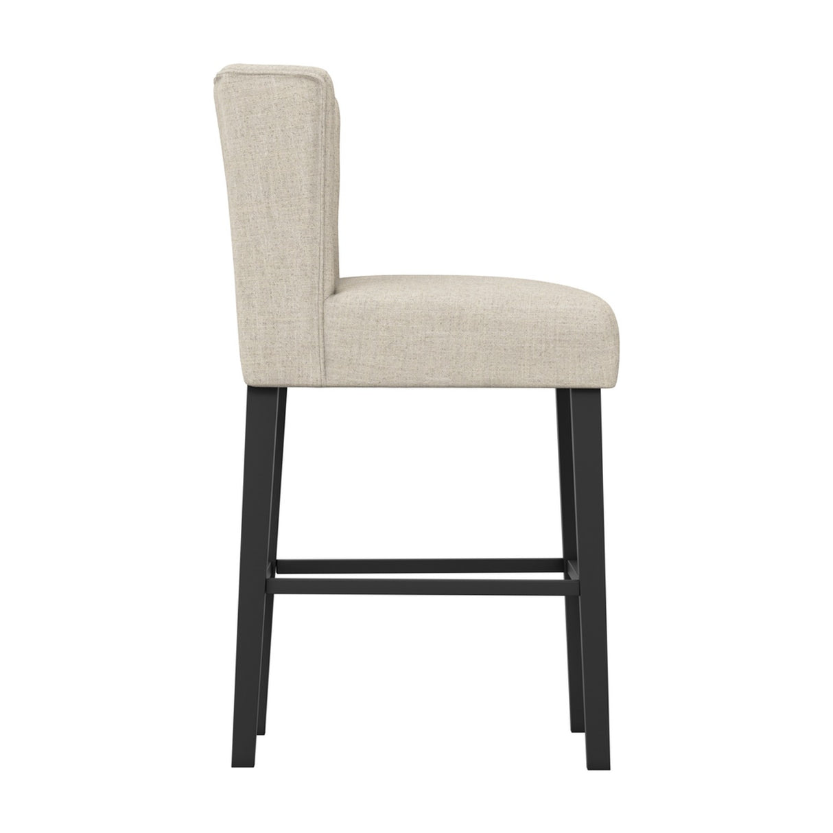 Shay Winged Counter Bar Stool - Stone with Black