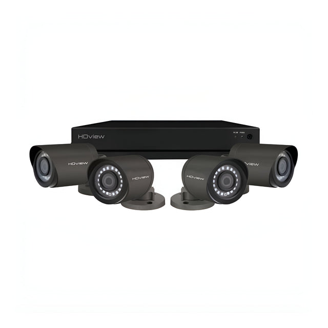 4 Channel 4MP 500GB 4 Bullet Camera Kit - Grey