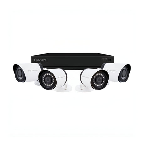 4 Channel 4MP 500GB 4 Bullet Camera Kit - White