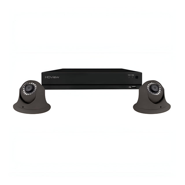 4 Channel 4MP 500GB 2 Dome Camera Kit - Grey