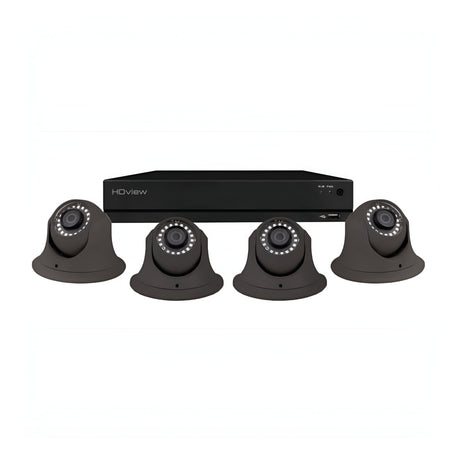 4 Channel 4MP 500GB 4 Dome Camera Kit - Grey