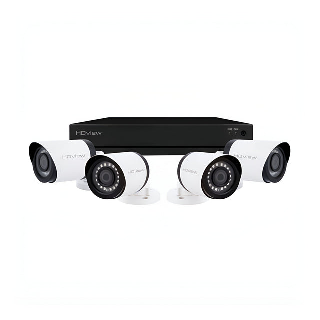 8 Channel 4MP 2TB 4 Bullet Camera Kit - White