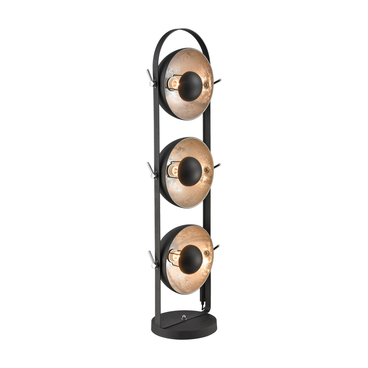 Earl 3 light floor lamp in black and silver finish