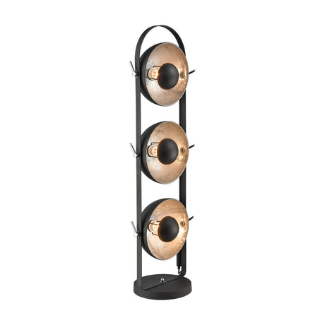 Earl 3 light floor lamp in black and silver finish