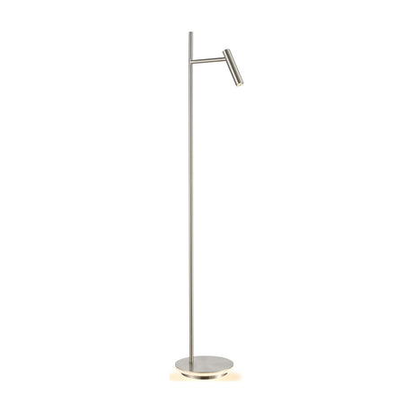 Lewis 2 light floor lamp in satin nickel finish