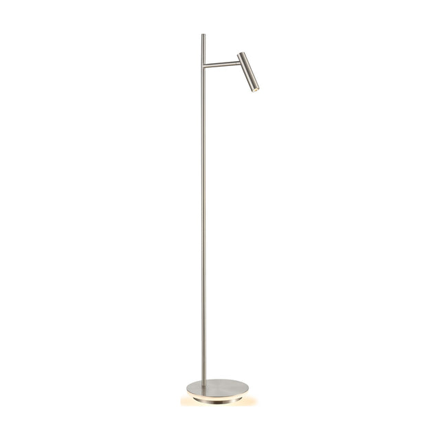 Lewis 2 light floor lamp in satin nickel finish