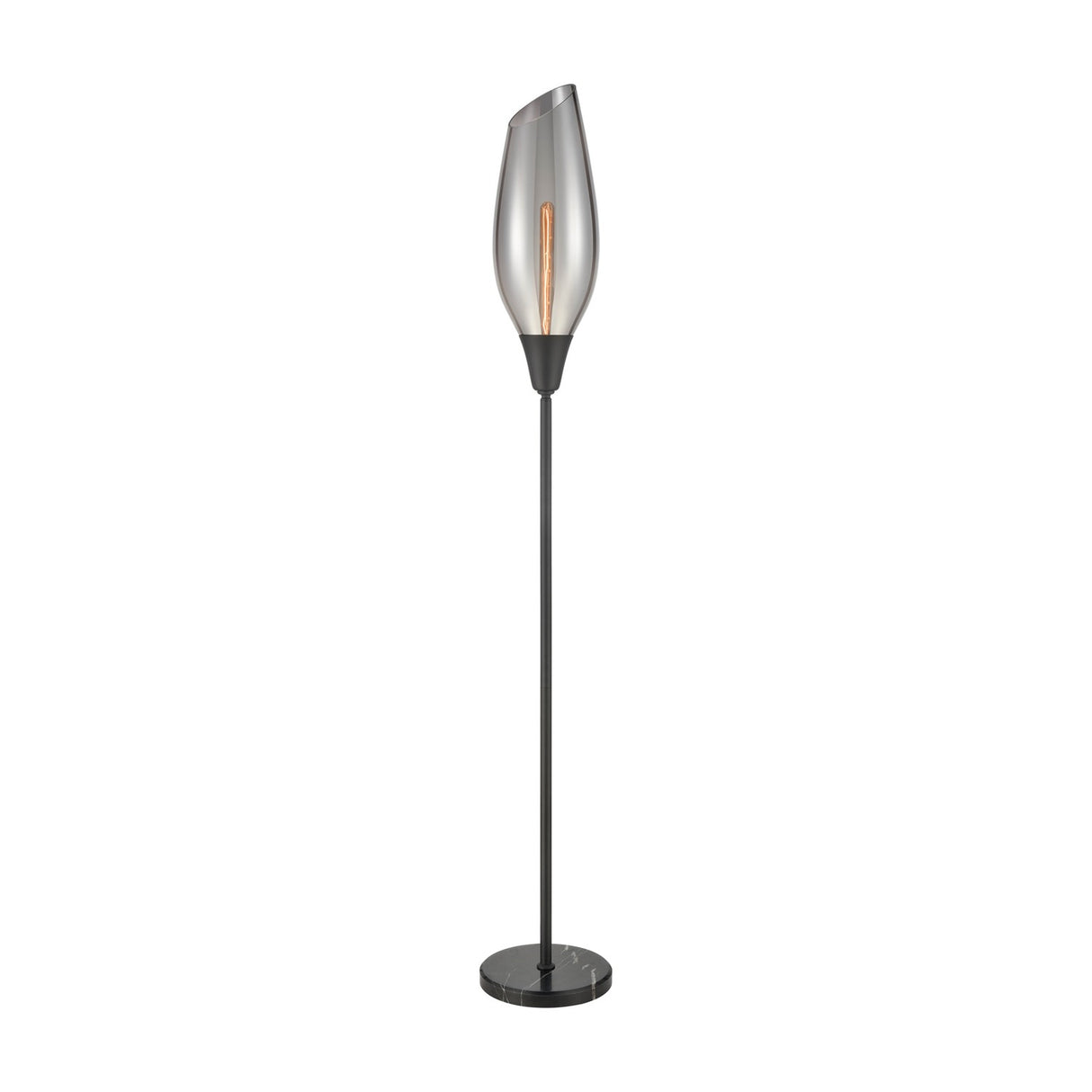 Taper floor lamp in black finish