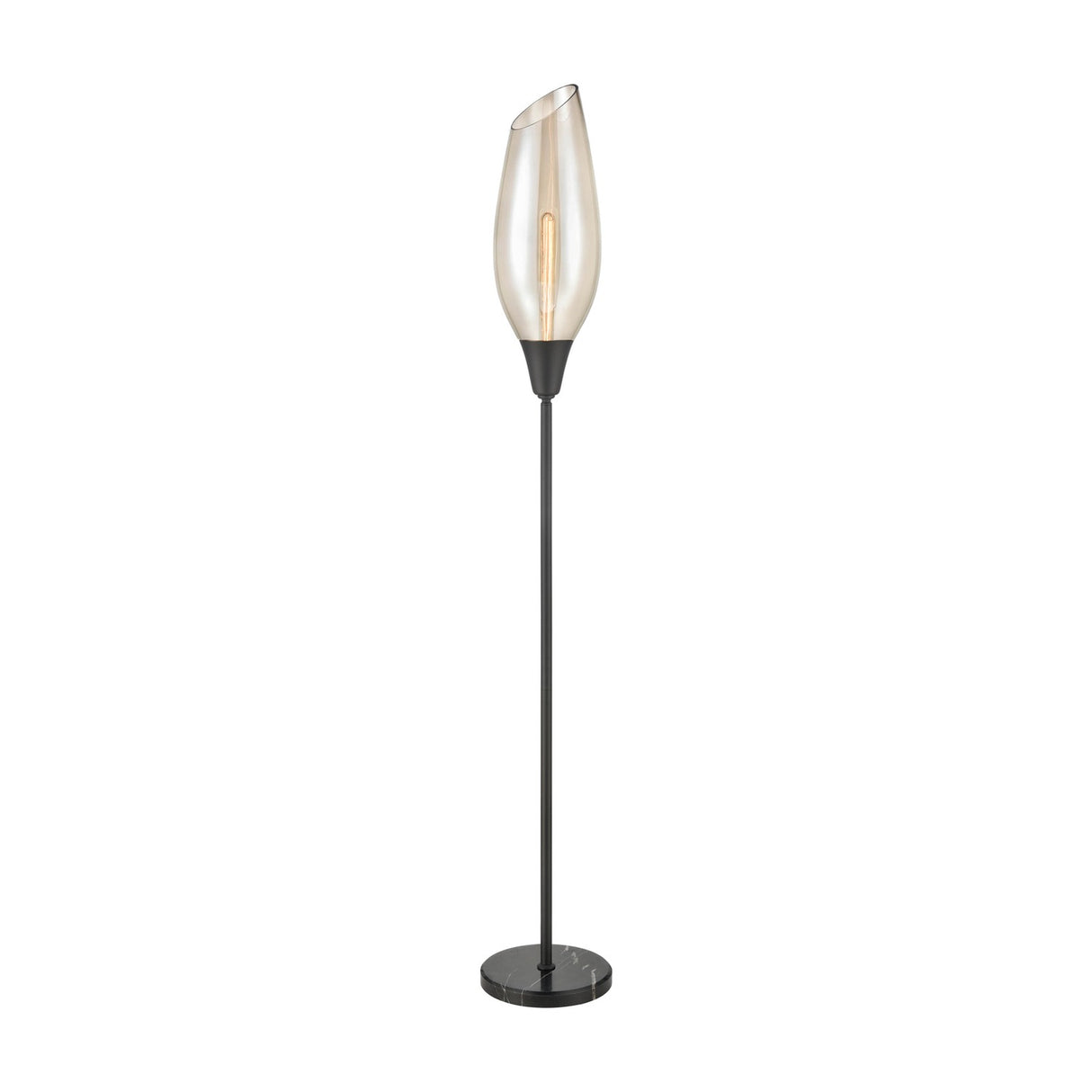 Taper floor lamp in black finish