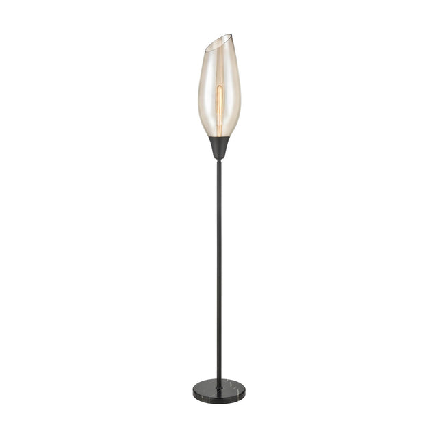 Taper floor lamp in black finish