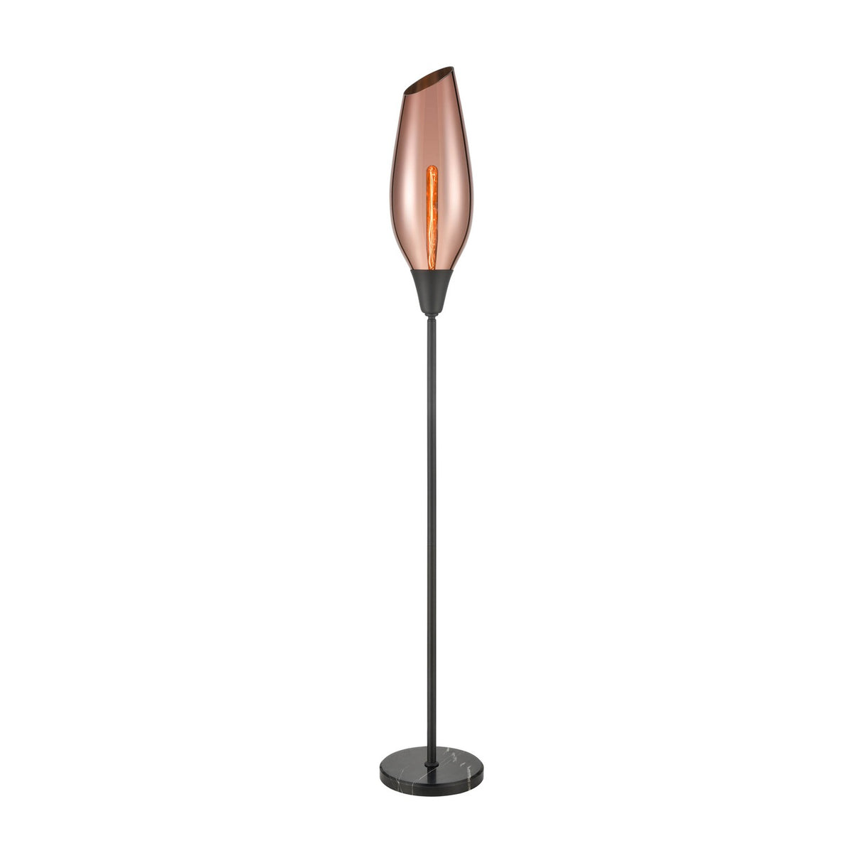 Taper floor lamp in black finish