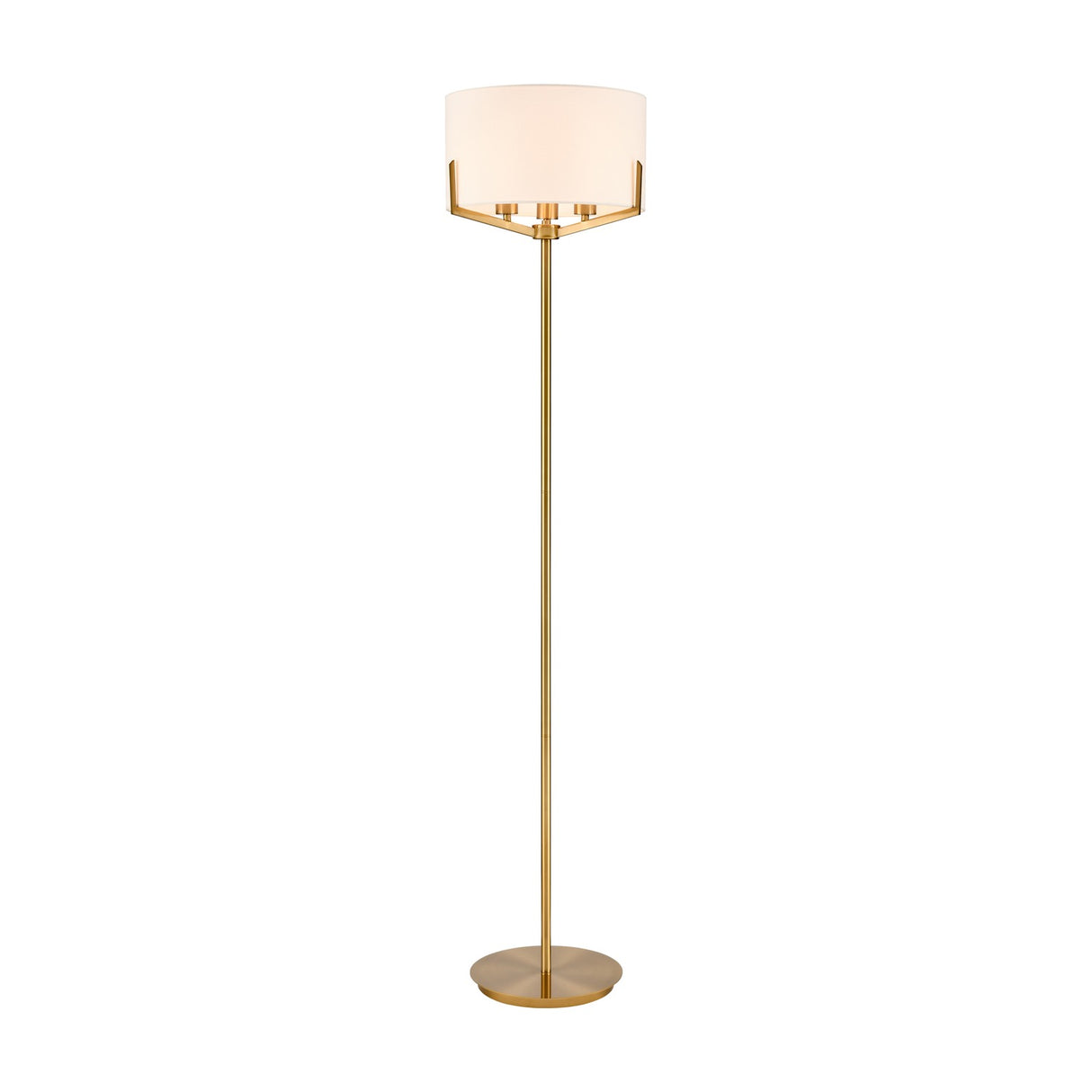 Clifton 3 light floor lamp in brass finish