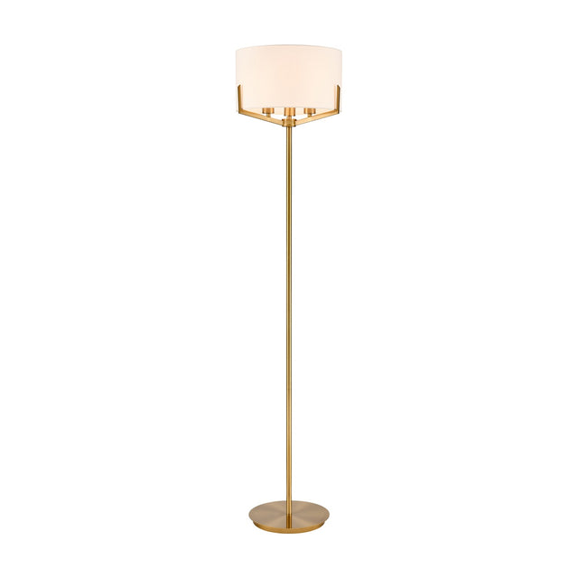 Clifton 3 light floor lamp in brass finish