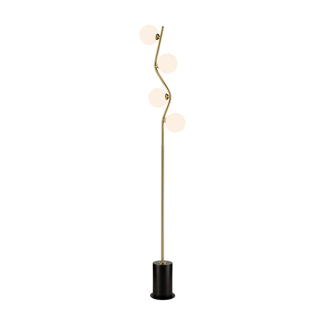 Cosmic 4 light floor lamp in black and brass finish
