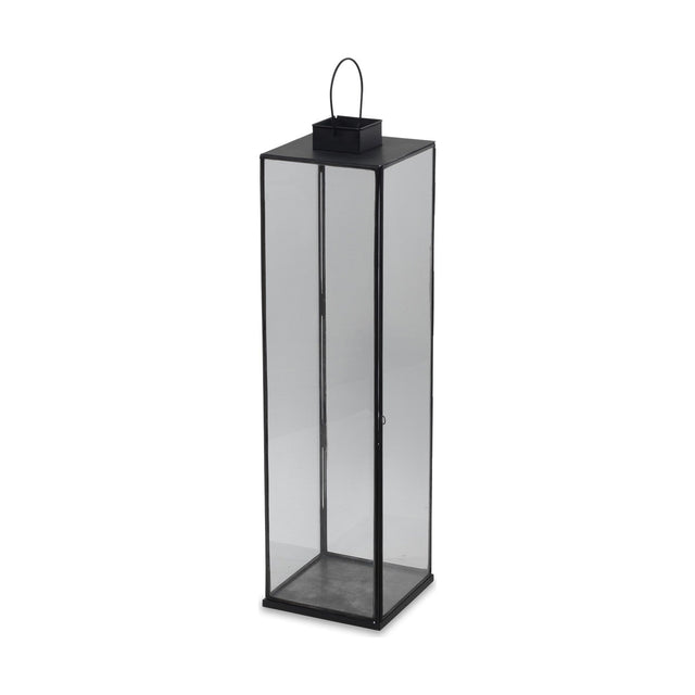 Sia Large Glass Lantern - Antique Black