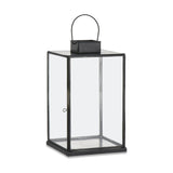 Sia Small Glass Lantern - Antique Black