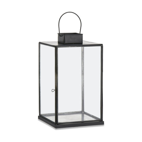 Sia Small Glass Lantern - Antique Black