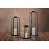 Sia Small Glass Lantern - Antique Black