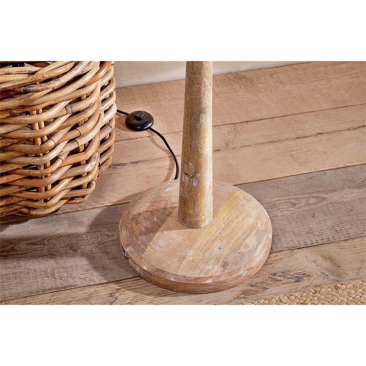 Sahar Mango Wood Floor Lamp Base - Natural