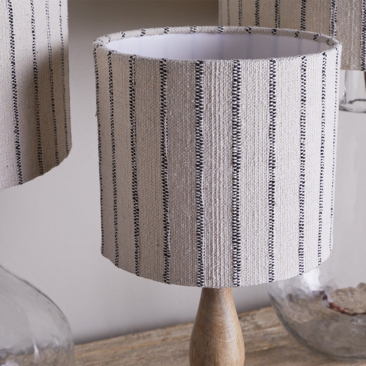 Sanja Extra Large Stripe Lampshade - Off White & Grey