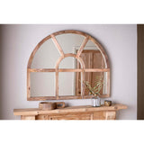 Sande Mango Wood Arched Wall Mirror - Natural