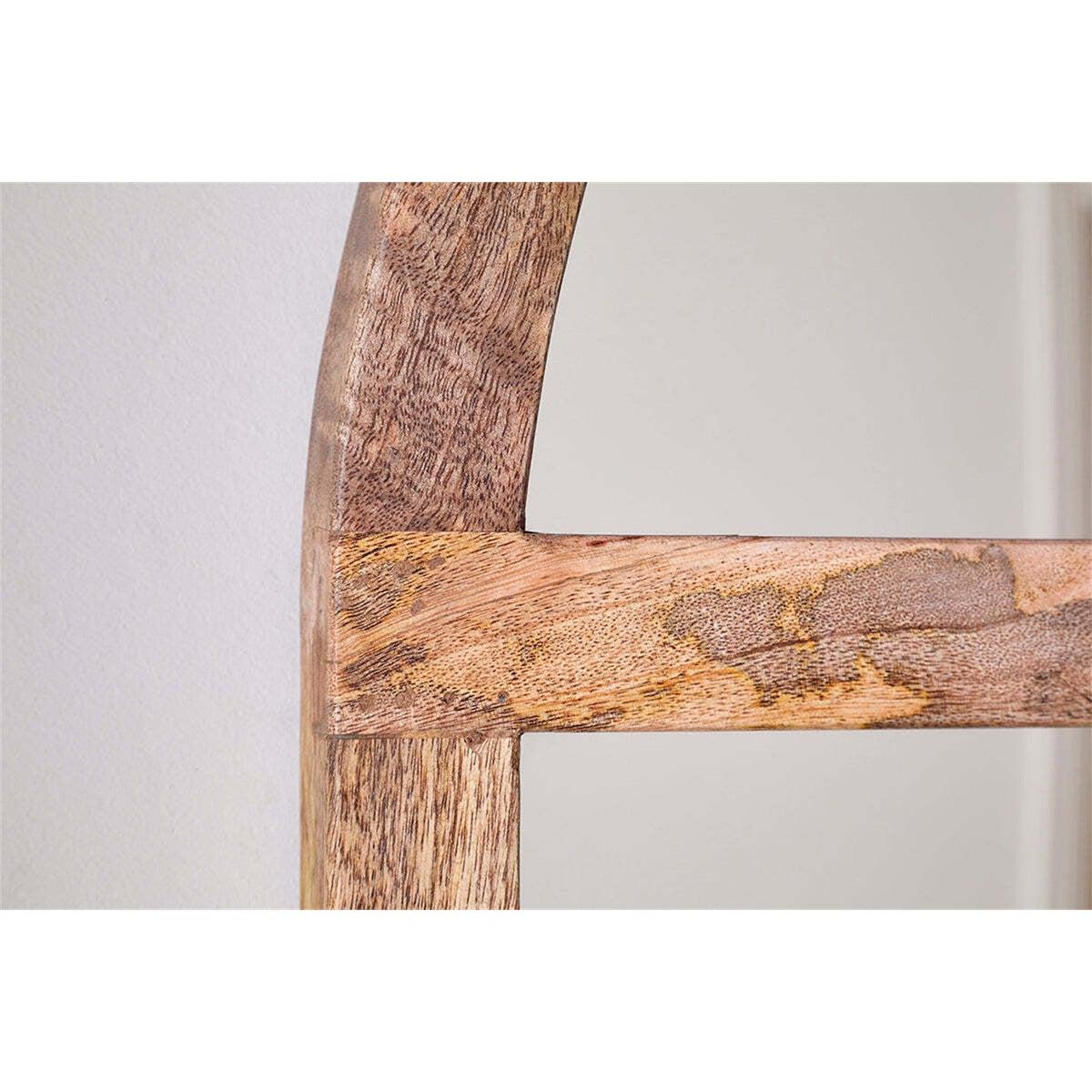 Sande Mango Wood Arched Wall Mirror - Natural