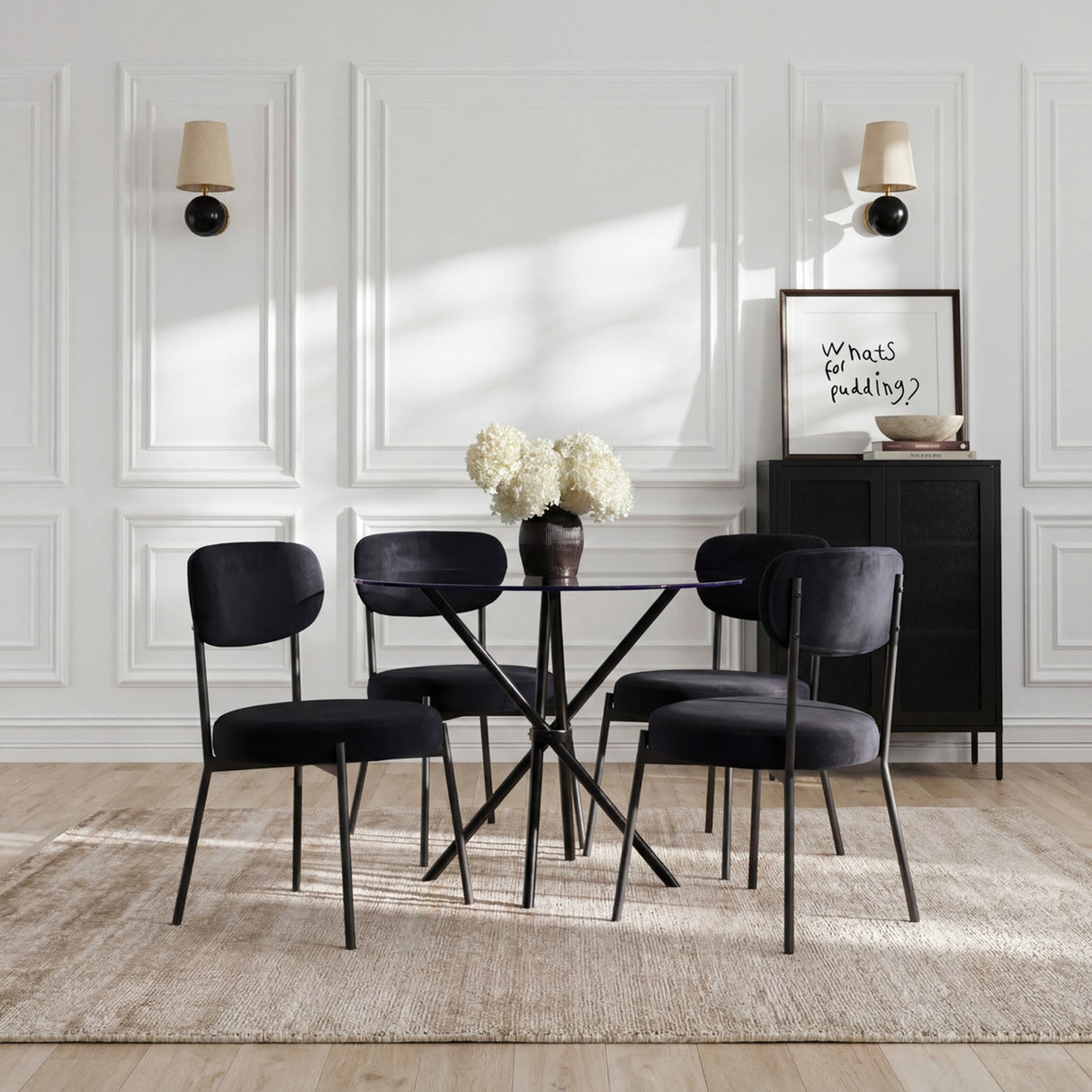 Smith Dining Chair - Black with Silver