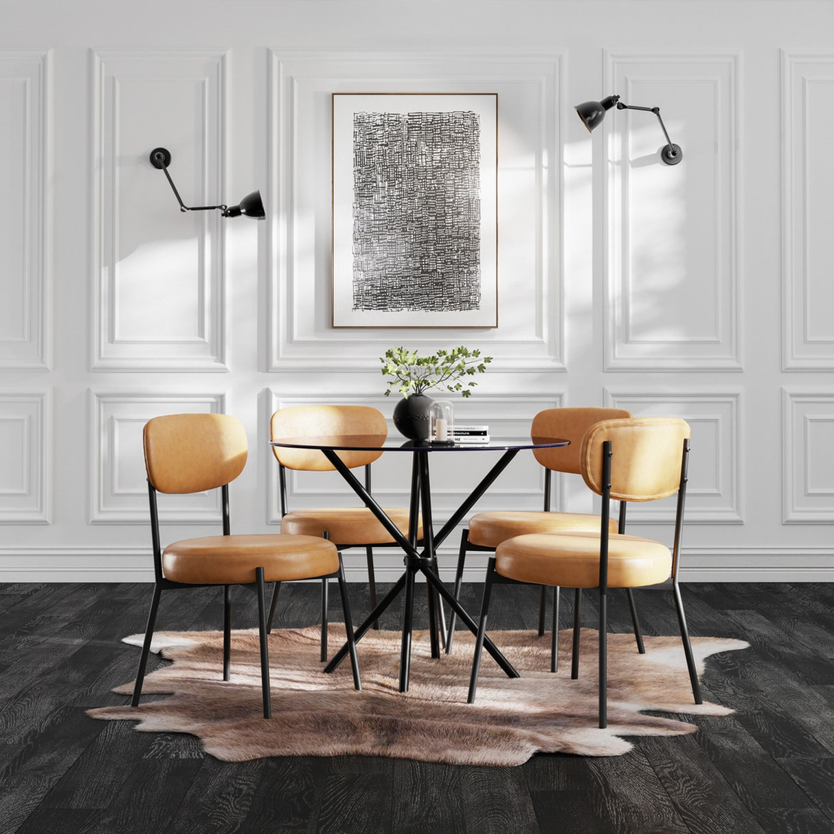 Smith Dining Chair - Caramel with Black