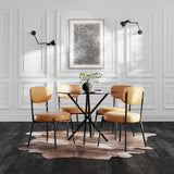 Smith Dining Chair - Caramel with Black