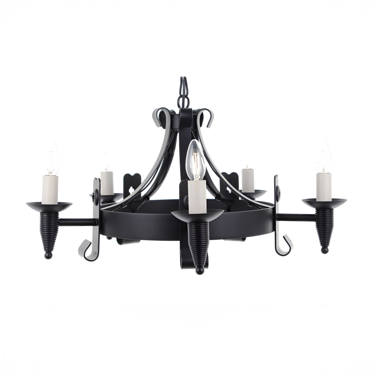 Brindle 5 Light Iron Chandelier - Aged Bronze