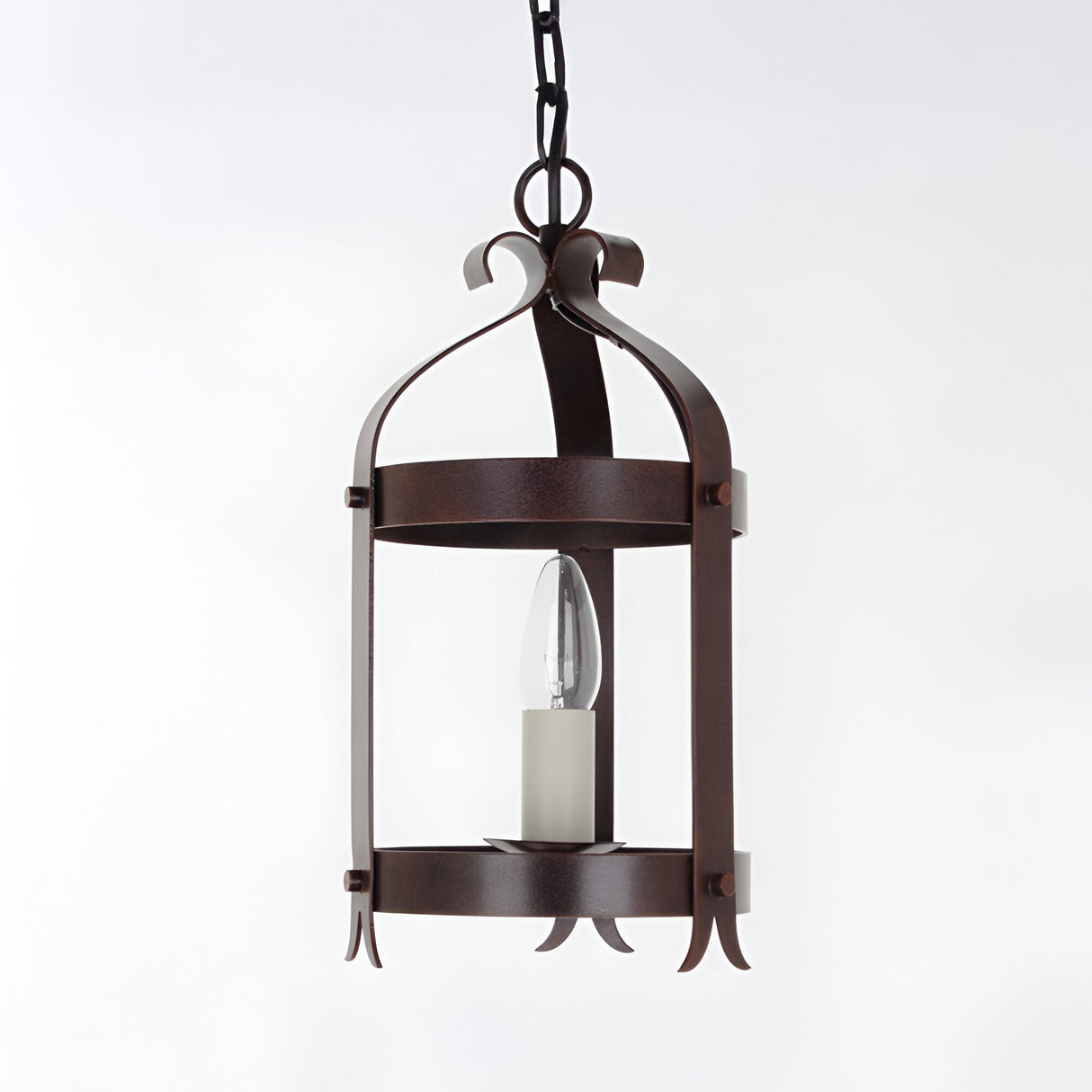 Vellum 1 Light Iron Lantern Pendant Light - Aged Bronze
