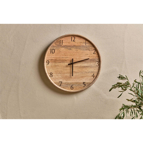Som Mango Wood Wall Clock - Natural