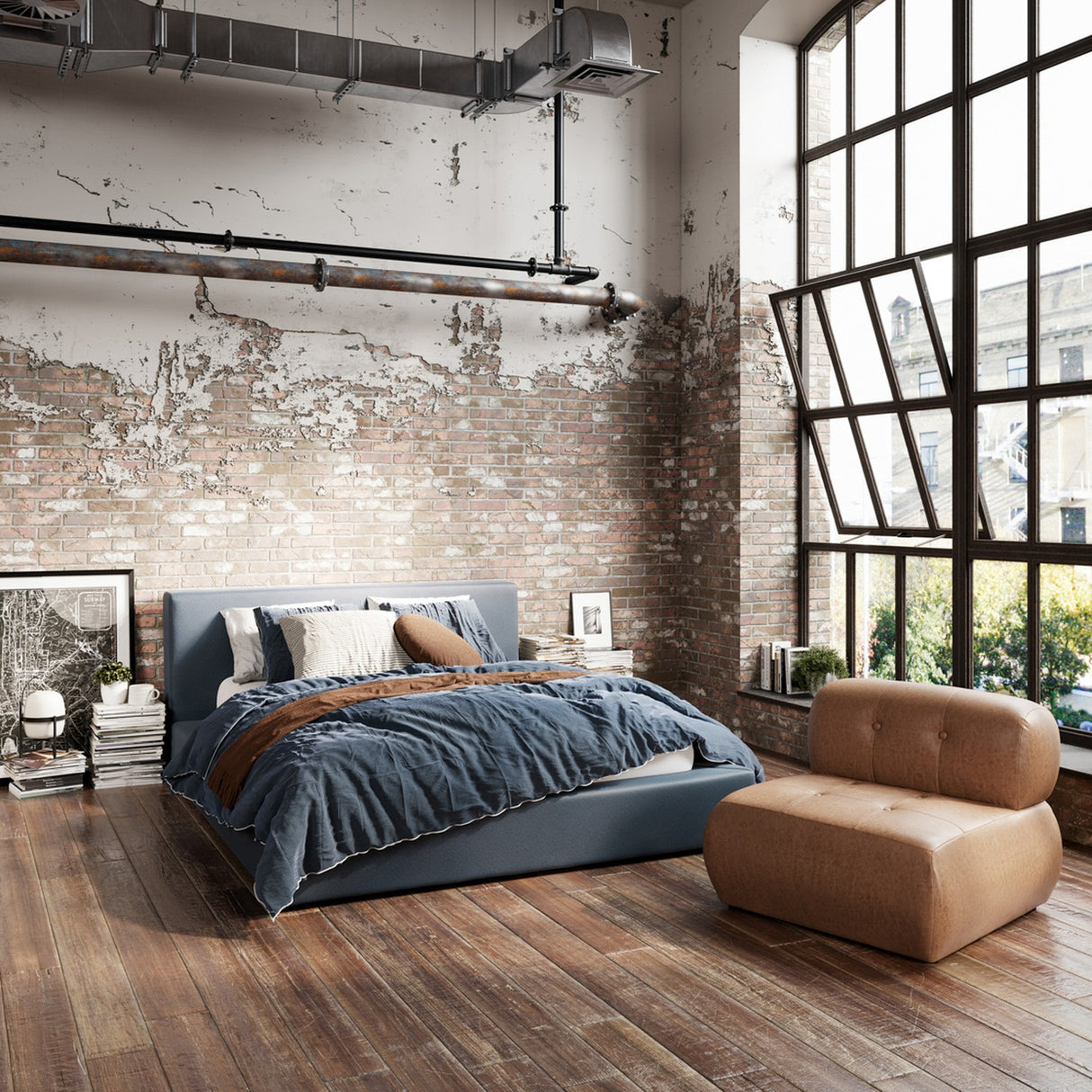 Soho Double Bed Frame – Ink Blue