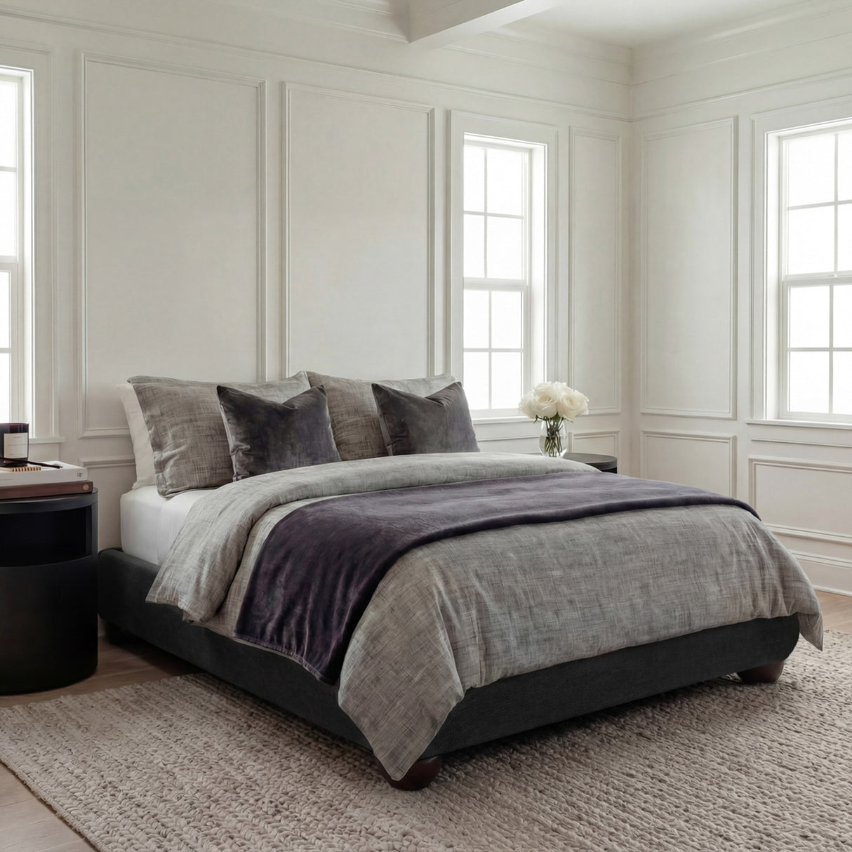 Soller Double Bed Frame – Deep Charcoal