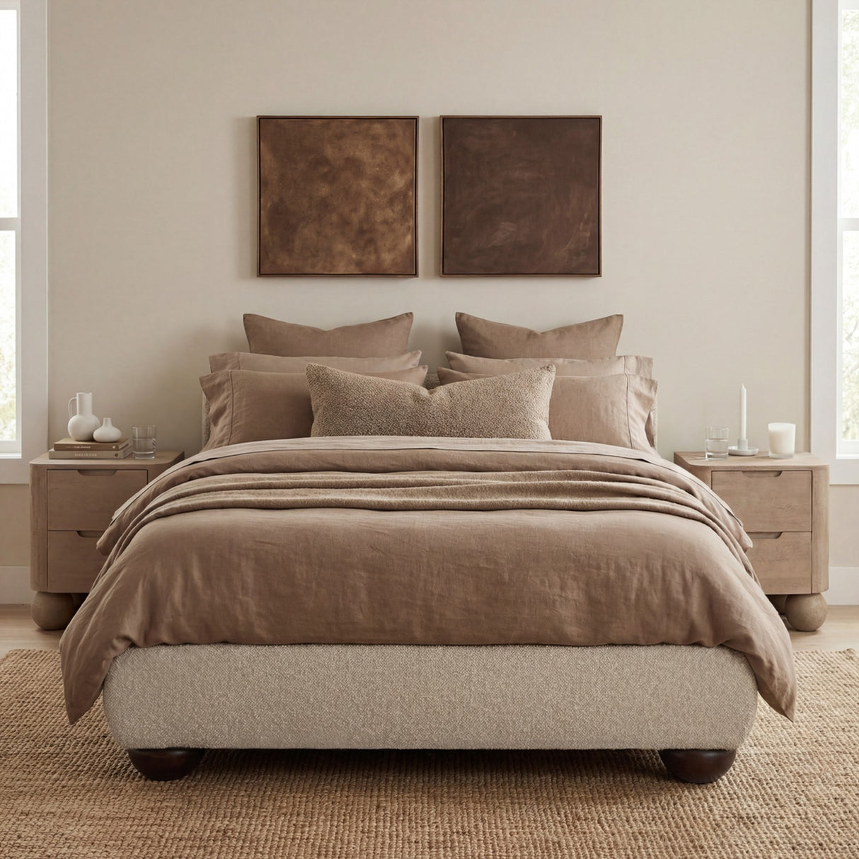 Soller Double Bed Frame – Porridge