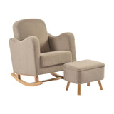 Soother Rocking Nursing Chair & Footstool Set - Biscuit