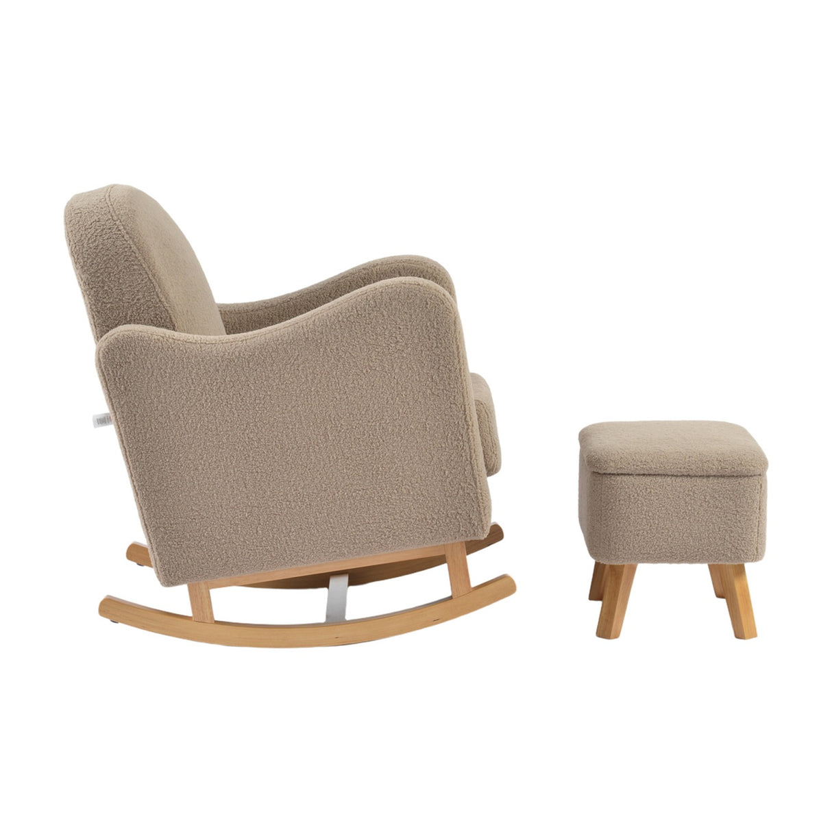 Soother Rocking Nursing Chair & Footstool Set - Biscuit