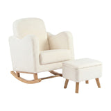 Soother Rocking Nursing Chair & Footstool Set - Off White