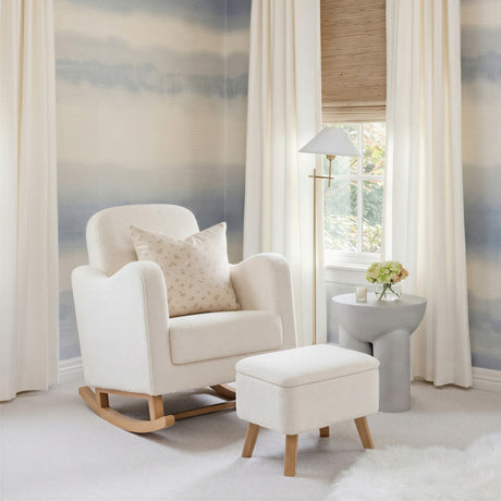 Soother Rocking Nursing Chair & Footstool Set - Off White