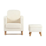 Soother Rocking Nursing Chair & Footstool Set - Off White