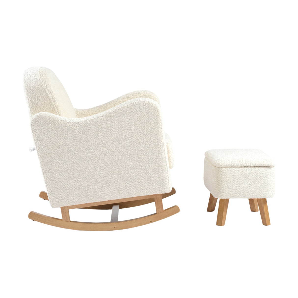Soother Rocking Nursing Chair & Footstool Set - Off White