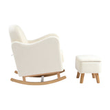 Soother Rocking Nursing Chair & Footstool Set - Off White