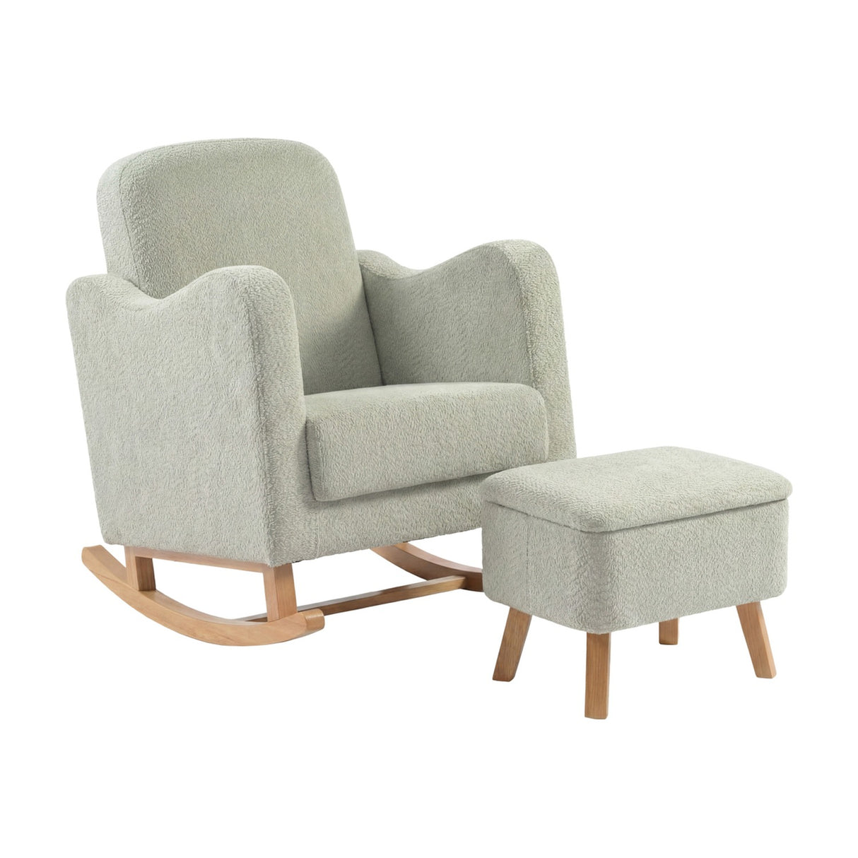 Soother Rocking Nursing Chair & Footstool Set - Sage