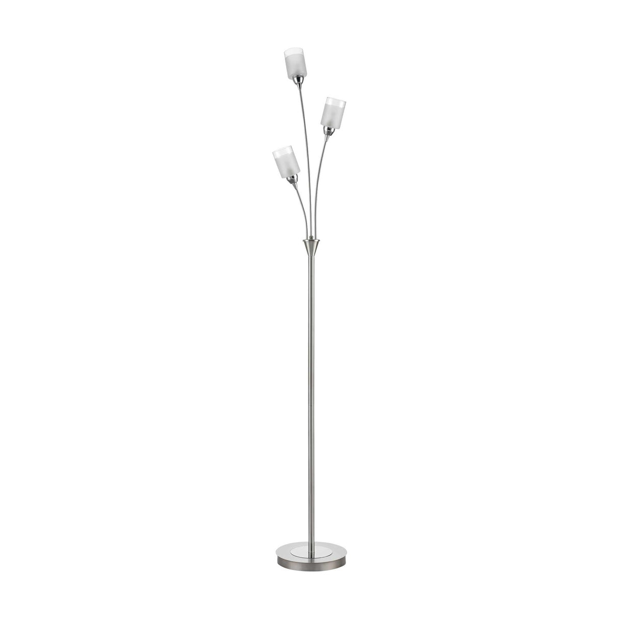Campani 3 light floor lamp in chrome and satin nickel finish