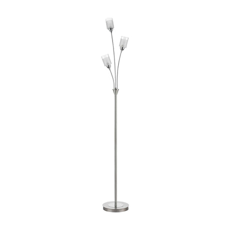 Campani 3 light floor lamp in chrome and satin nickel finish