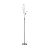 Campani 3 light floor lamp in chrome and satin nickel finish, alternative view