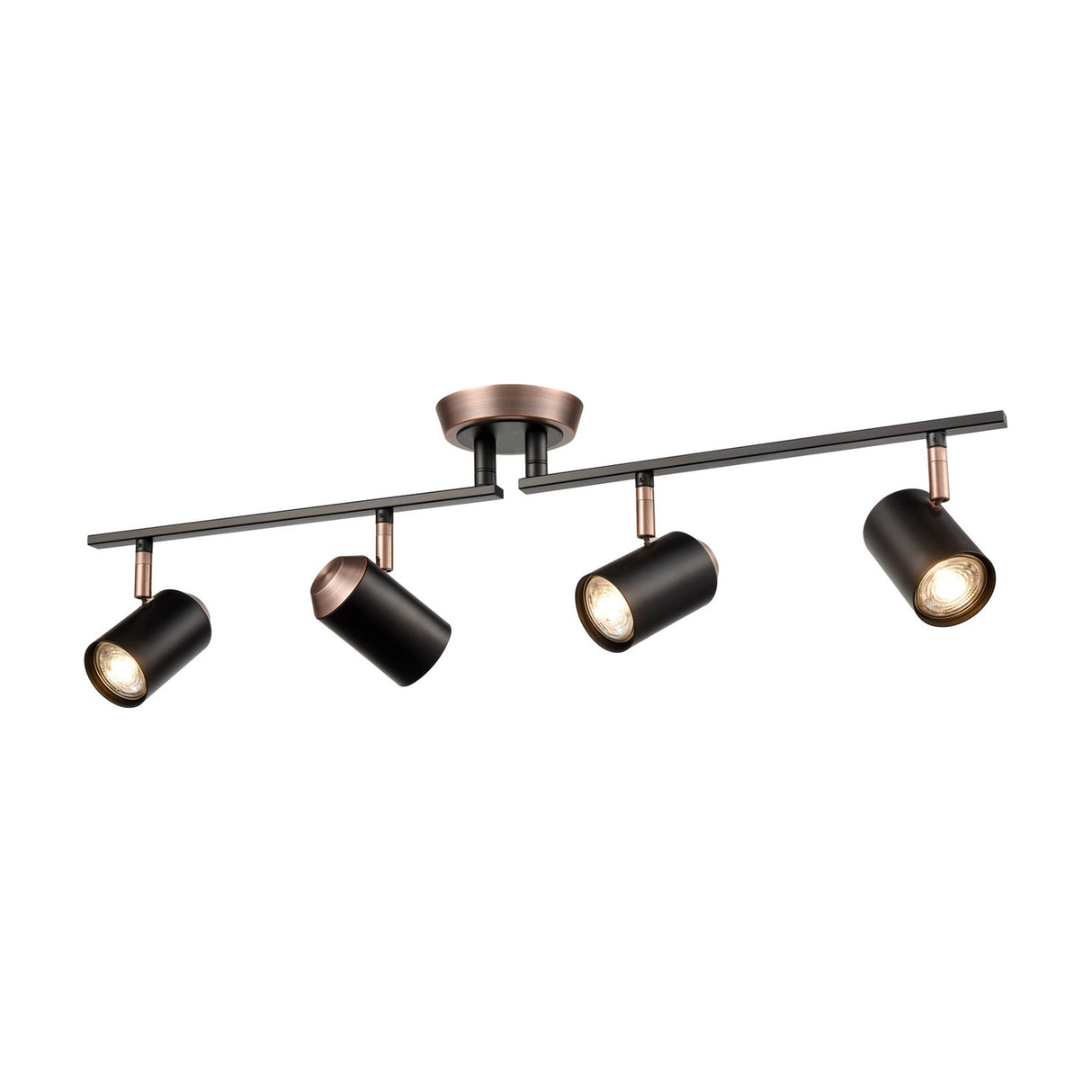Hollywood 4 light ceiling light in black and copper finish