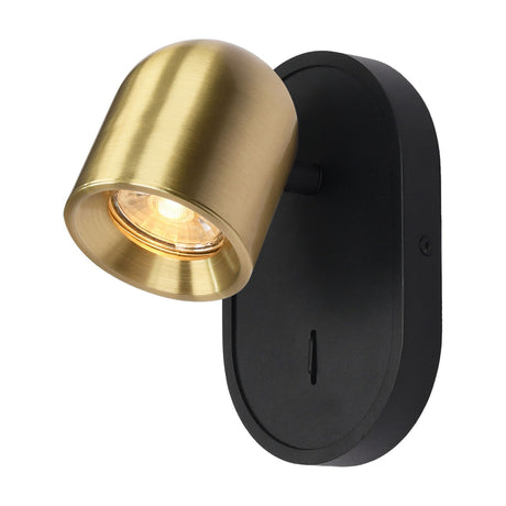 Encore wall light in black and brass finish